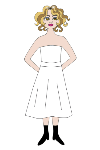 Albertina blå, kjol Sandy