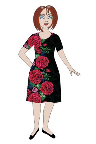 Förhandsbokning Vildaklänning Jenny - Mammas rosor, svart