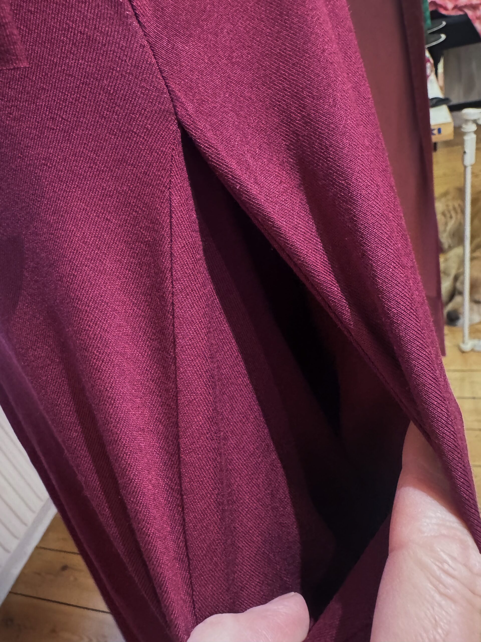 Klänning Saga, enfärgad vinröd - Bild 2