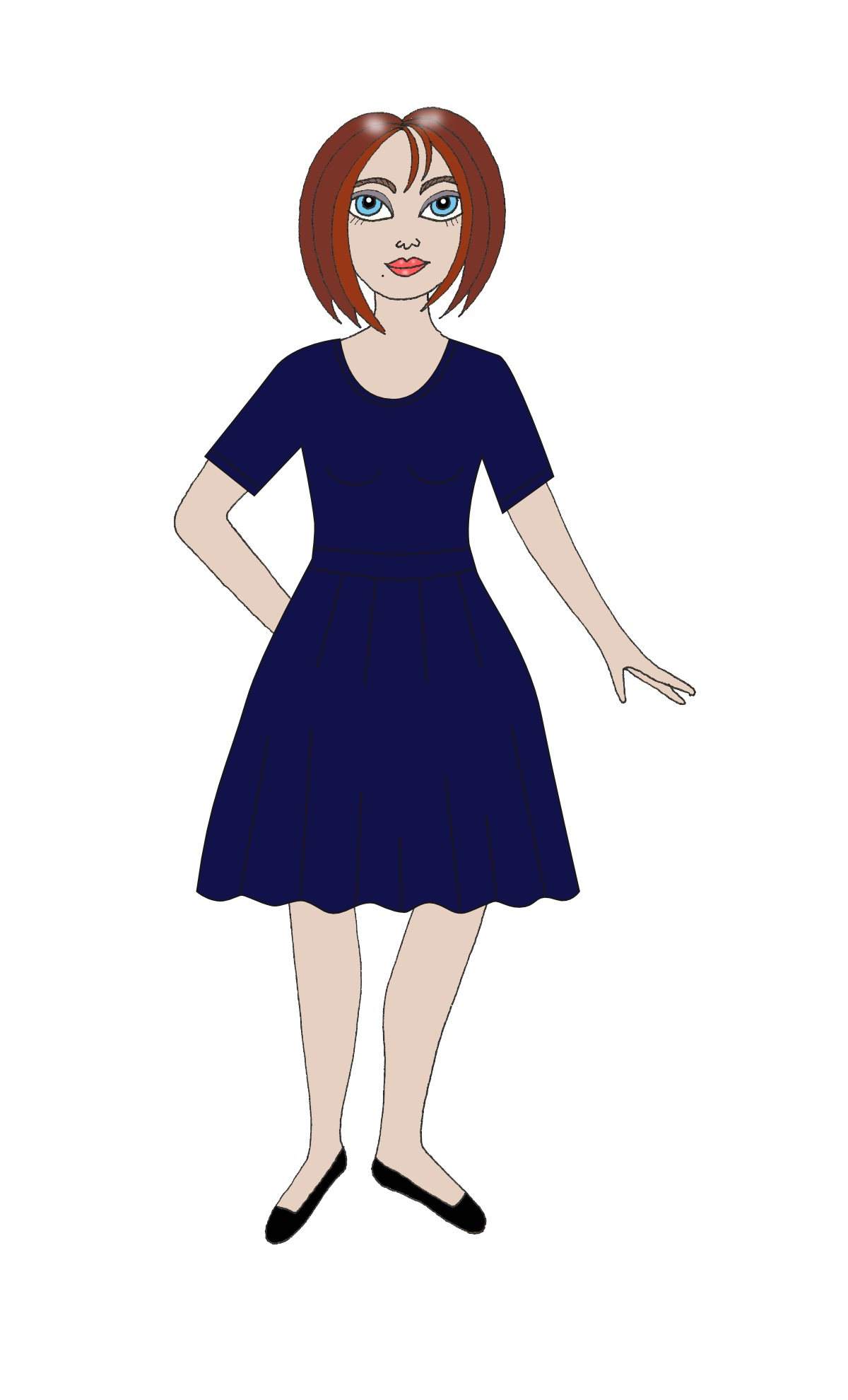 Klänning Saga, enfärgad marin