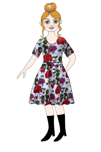 Klänning Saga, Pelargon