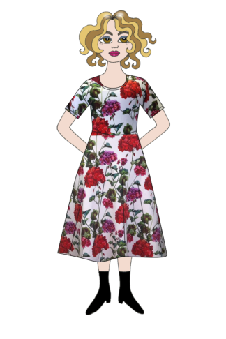 Klänning Brita, Pelargon