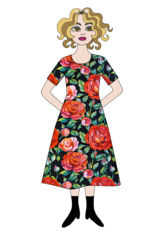 Klänning Brita, Ros