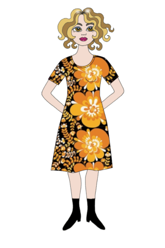 Klänning Jenny, Viveka Gul/svart
