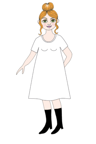 Klänning Christina, blå Retroblomma